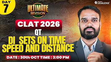 CLAT 2026 | QT | DI sets on Time Speed and Distance | Ultimate Revision | Antriksh Sir