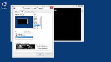 Windows 8.0 Professional - Change the MS DOS Command Prompt Window Fonts