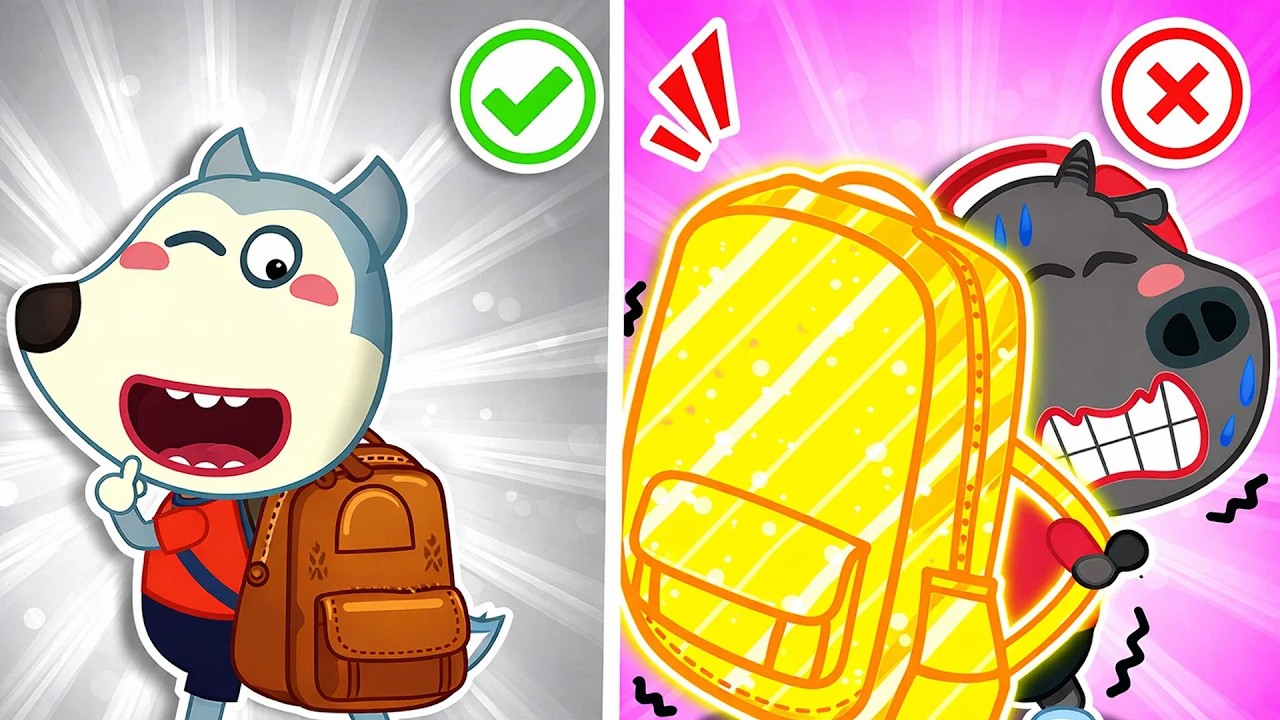 Rich Backpacks and Poor Backpacks🎒Don't buy a big backpack | Wolfoo and Friends