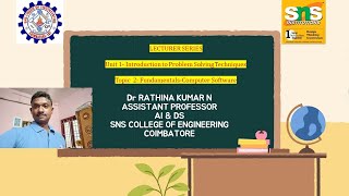 PROBLEM SOLVING & C PROGRAMMING - Computer Software | Dr. N. Rathina Kumar | SNS Institutions