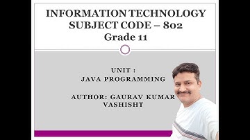 Grade XI Information Technology (802 Code) Java Programming Part 6