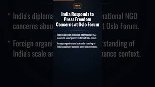 India Responds to Press Freedom Concerns at Oslo Forum #Shorts