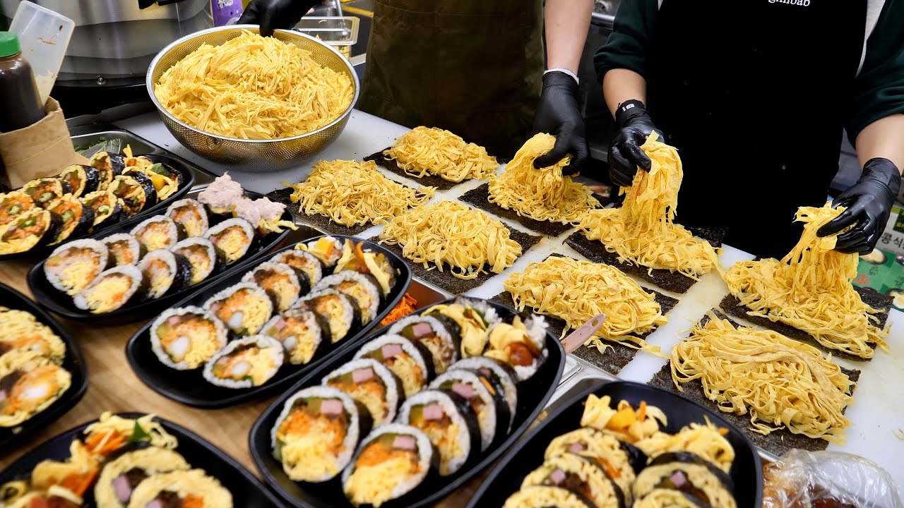 김밥 재료보고 감탄이 절로 나오는? 재료 폭탄 김밥으로 대박난 동네 김밥 맛집 Best 4 - korean Kimbap, korean street food