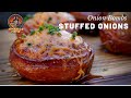 Stuffed Onion Bombs | Bacon-Wrapped Onion Bombs on Pit Boss Pellet Grill