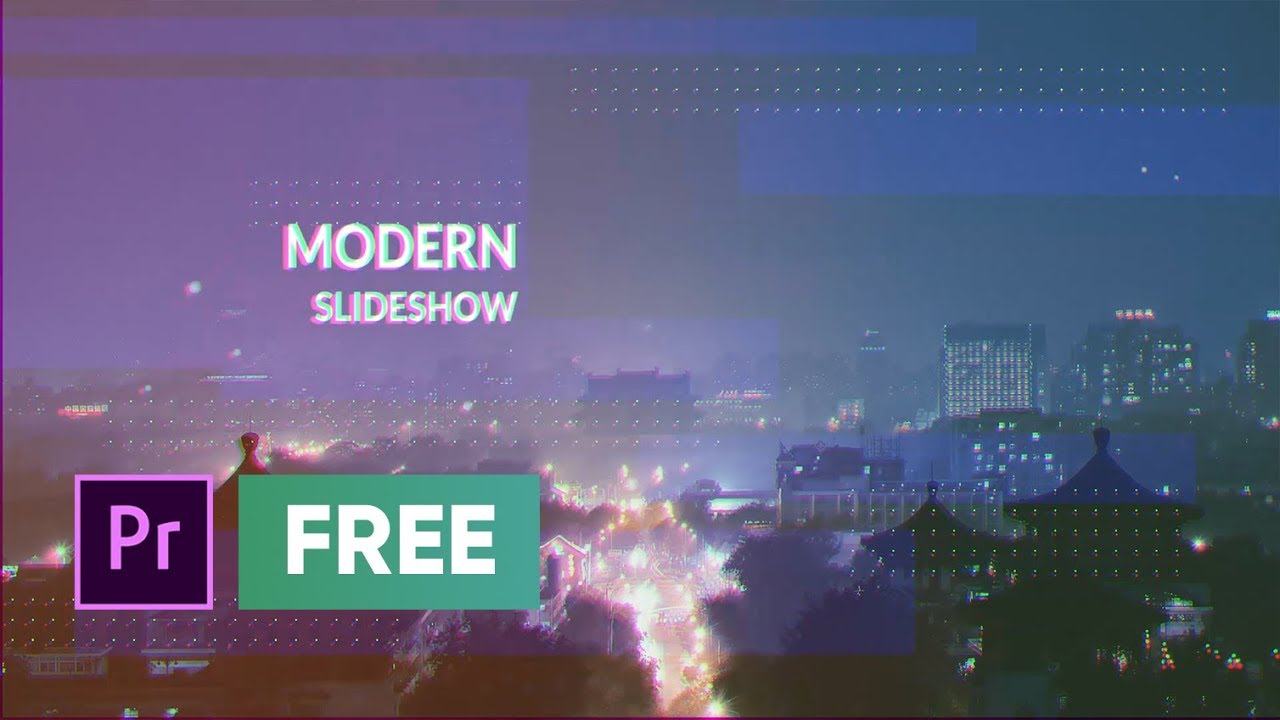  FREE  Premiere  Pro  Template  Inspiration Glitch Slideshow 