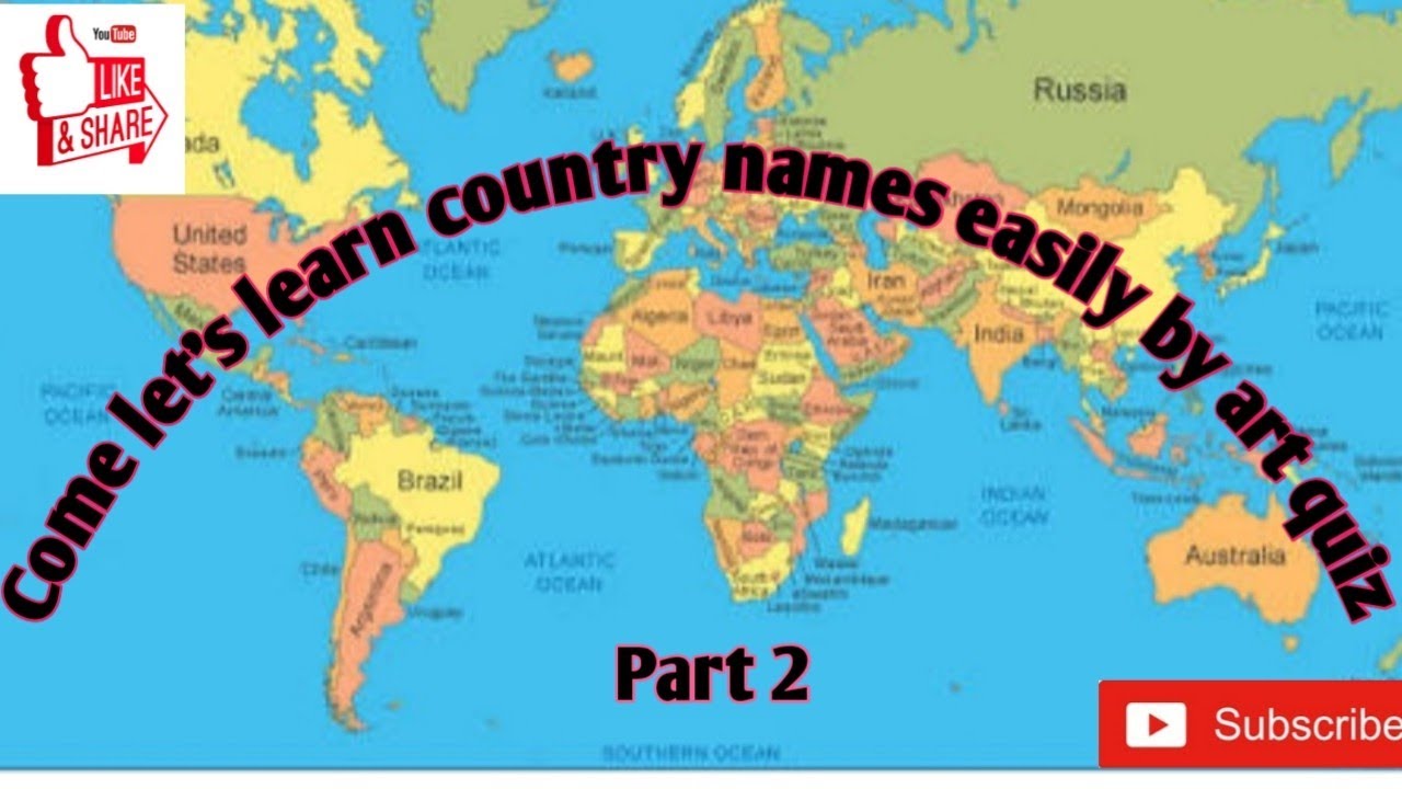 Quiz Art on countries Part 2| Learn and remember the country names ...