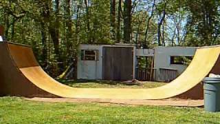 New surface on the halfpipe. Thanks for the help Dad