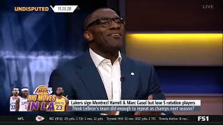 UNDISPUTED | Shannon react to Lakers sign Montrezl Harrell \& Marc Gasol but lose 5 rotation players