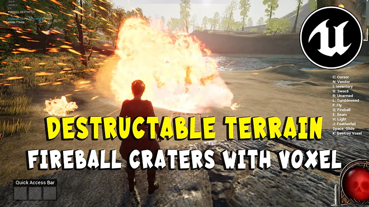 Destructible Landscape (Fireball Craters) with Voxel Plugin + Mob Spawners in Unreal UE4