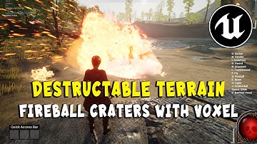 Destructible Landscape (Fireball Craters) with Voxel Plugin + Mob Spawners in Unreal UE4