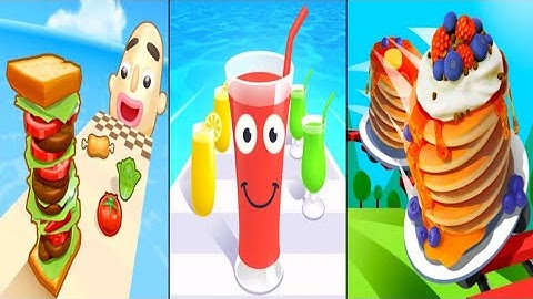Sandwich Runner vs Juice Run vs Pancake Run - Triple Gameplay (Android/iOS).