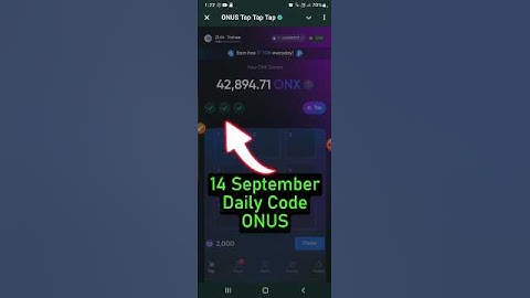 Onus Daily Code 14th September | Latest Onus Tap Tap Code | Unlock Today