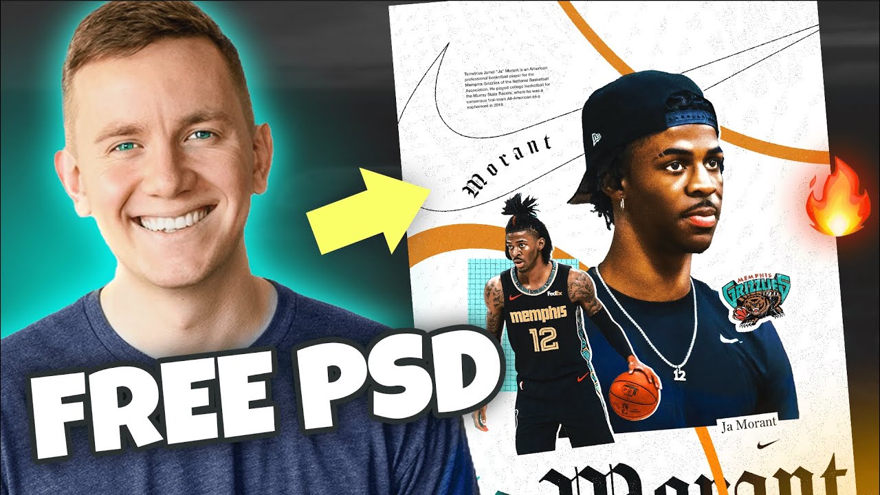 FREE PSD  How I Made This Ja Morant Design in Photoshop 