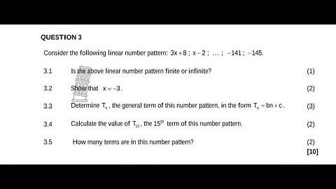 grade 11 linear number pattern