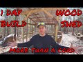 1 Day Firewood Shed Build! How to DIY Quickly - 4 Cord of Wood Storage