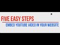 Embed a YouTube Video in HTML and Make it Responsive