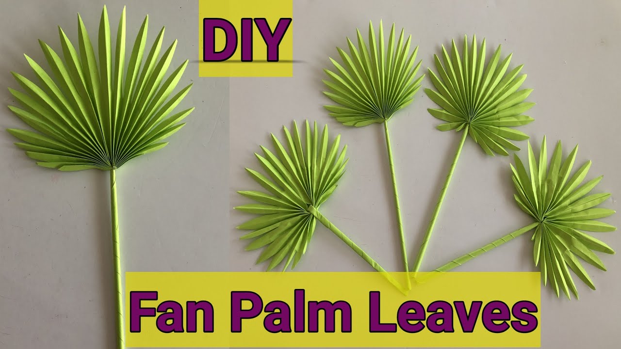 DIY Fan Palm Leaves/Paper Palm leaf/Paper Leaves/Paper Leaf/Paper Craft