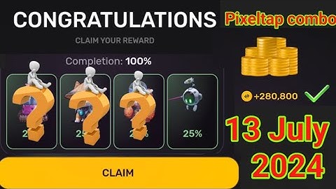 Pixel tap daily combo cards 13 July, 13 July daily combo pixel tap combo cards #pixeltapcombo