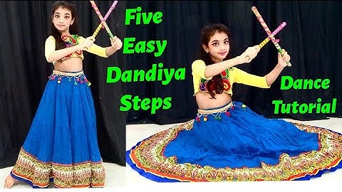 Dandiya dance steps | Basic Dandiya tutorial for beginners | Learn 5 easy dandiya steps | Ojasyaa