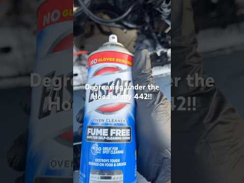 Degreasing under the hood of my 1987 olds automobile #442#oldsmobile #fypシ#oldschools#diy#cutlass#