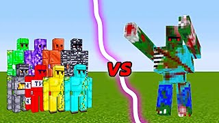 Mutant Zombie Golem vs All Golems in Minecraft! (mob battle)