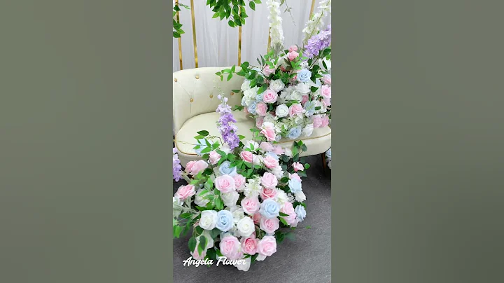 Pink White Rose Wedding Backdrop Decor Hanging Flower #floraldesign #flower #wedding #stage #diy