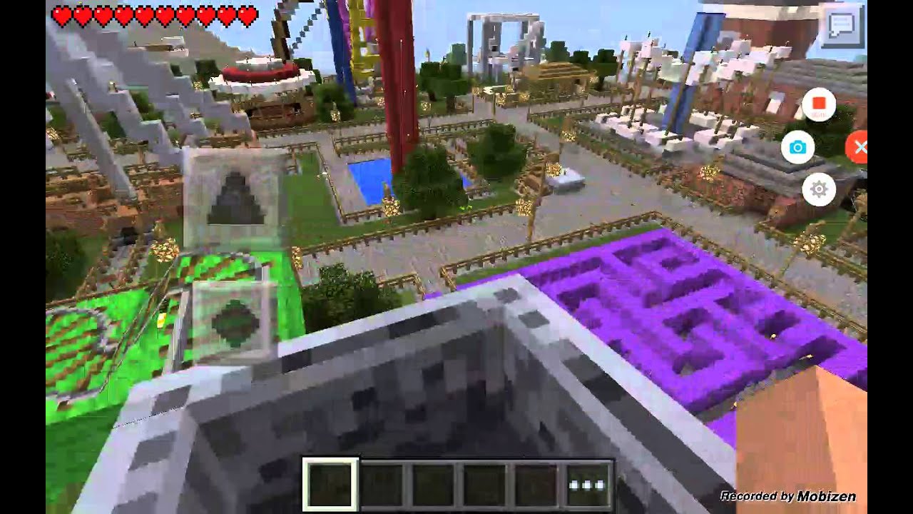 Minecraft pe theme park - YouTube
