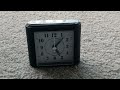 Black pt099 timeless quartz square travel alarm clock time lapse