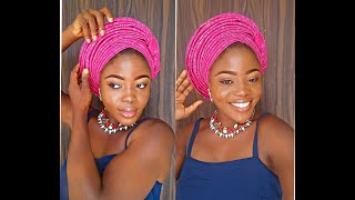 DIY HOW TO TIE GELE WITH A VERY SMALL ASO'OKE