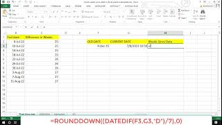 How to count weeks since date in Excel