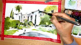 Rita Sabler watercolors Soviet ruins
