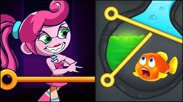 Save Her Pin VS Water Puzzle Rescue Fish - All Levels SpeedRun ep1