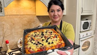 Выполнила просьбу семьи!Приготовила ВКУСНУЮ и БЫСТРУЮ пиццу!Семья в ВОСТОРГЕ!