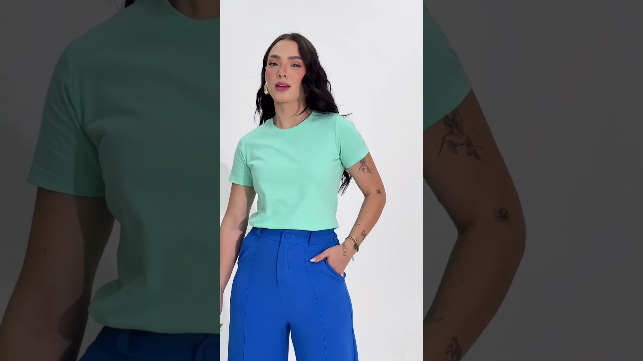 T-SHIRT LISA SEM ESTAMPA - VERDE MENTA | Atacado Tshirt | Use Criativa