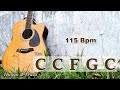 Happy Acoustic Guitar Backing Track in C Major | Pop 115 Bpm