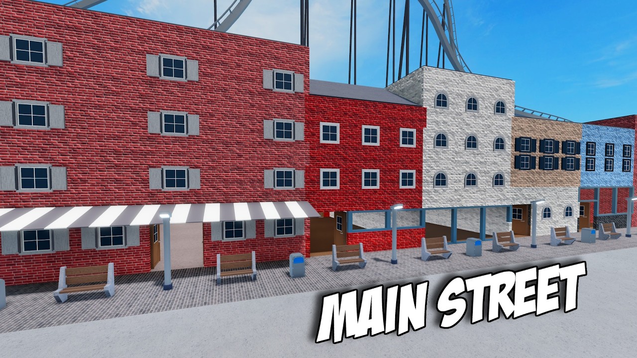 Building Main Street in my New Theme Park Tycoon 2 Park