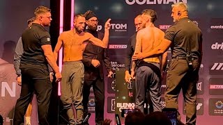 *Heated* Robbie Colman Vs Josh Blenkiron Full Weigh In And Face Off Ahead Of Northern Title Clash