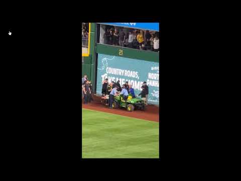 Pirates Fan Falls From Roberto Clemente Wall During Cubs vs Pirates Game | Fan STRETCHERED OFF FIELD
