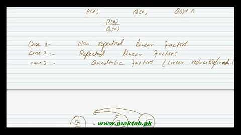 FSc Math Book2, CH 3, LEC 29; Integration Involving Partial Fractions non repeated linear factors