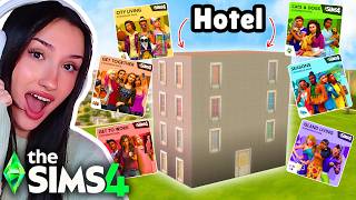 building a HOTEL but every room is a different EXPANSION PACK in The Sims 4