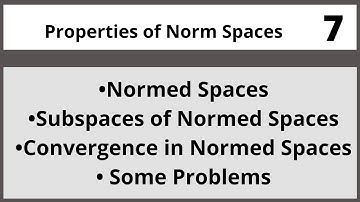 Properties of Norm Spaces|Functional Analysis in Hindi Urdu  MTH327 LECTURE 07