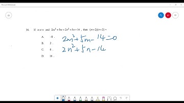 DSE Math (Core) MC 2018#36---Quadratic equations and functions