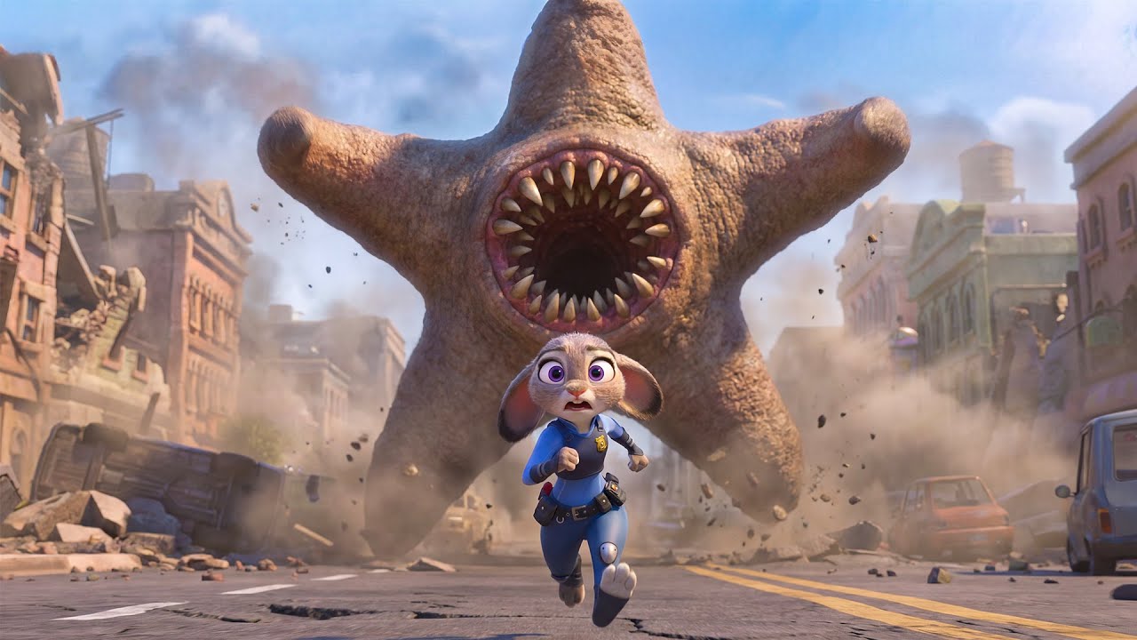 😱⭐ Judy Faces Big Trouble With a Giant Starfish at the Water Park! 💦🐰