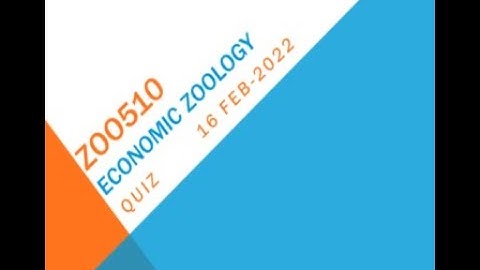 ZOO510 Economic Zoology Quiz No 1
