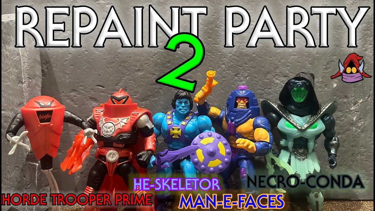 Repaint Party 2 Horde trooper prime/He-skeletor/Man-e-Faces/Necro-Conda Masters Of The Universe