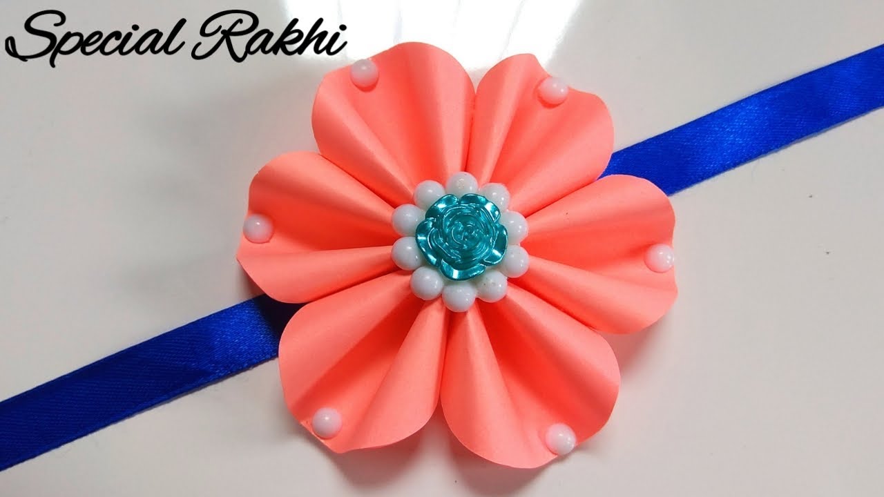 Simple Paper Rakhee How to make beautiful Rakhi at home | Rakhi making ideas at home with ...