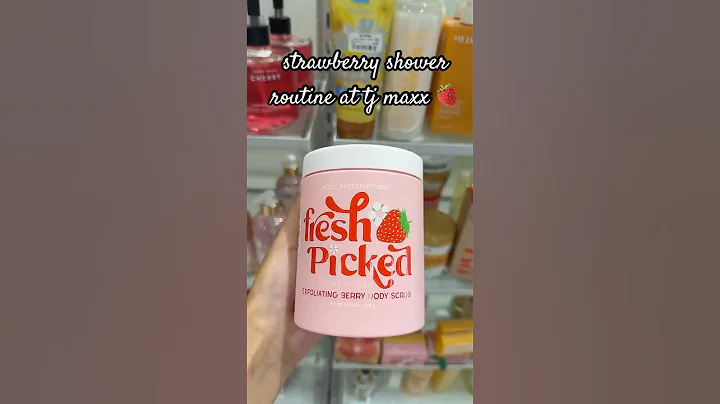 strawberry shower routine at tjmaxx #bodycare #shopping #challenge #strawberry #showerroutine