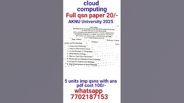 cloud computing degree sem5 old question paper 2025 #adikavinannayauniversity  #BCA #cloudcomputing