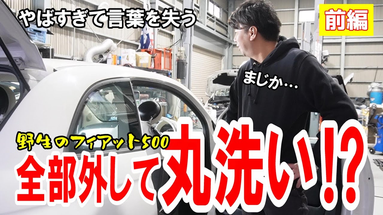 【野生のフィアット現る】汚れすぎてて絶望！もう全部外して丸洗い！【前編】【フィアット500】