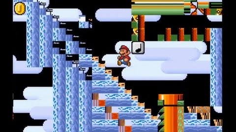 Super Mario Bros. 3 (SNES) - Glitch level 25907F - Entering Cloudy Slope Space